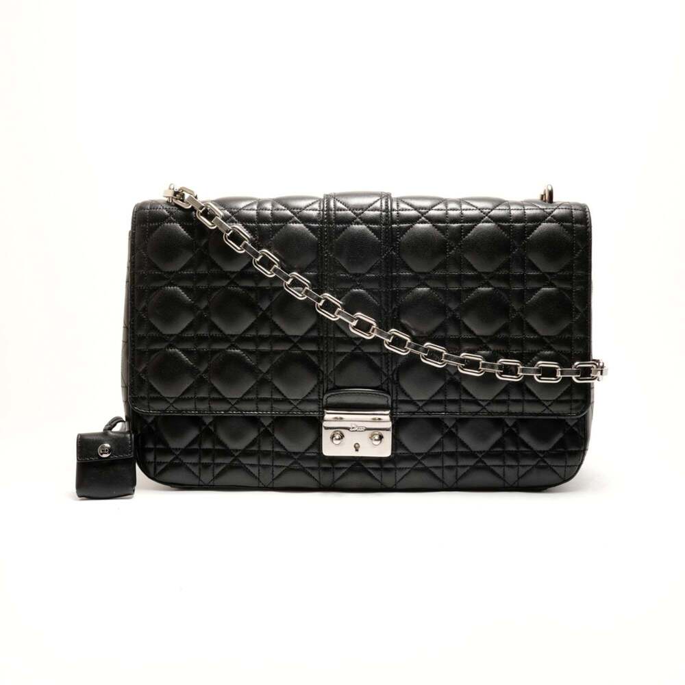 CHRISTIAN DIOR Black Leather Shoulder Bag - Picture 1 of 14